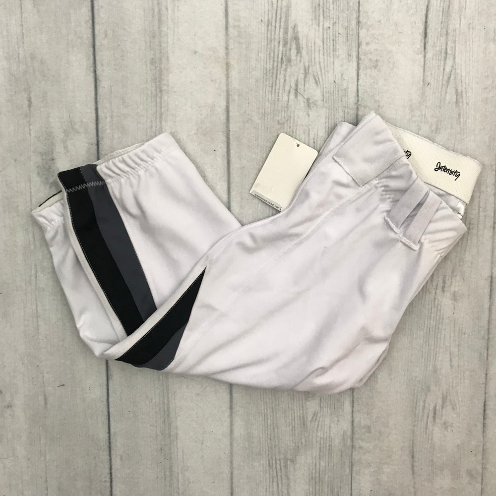 NEW Intensity Baseball Pants White Black Mens S